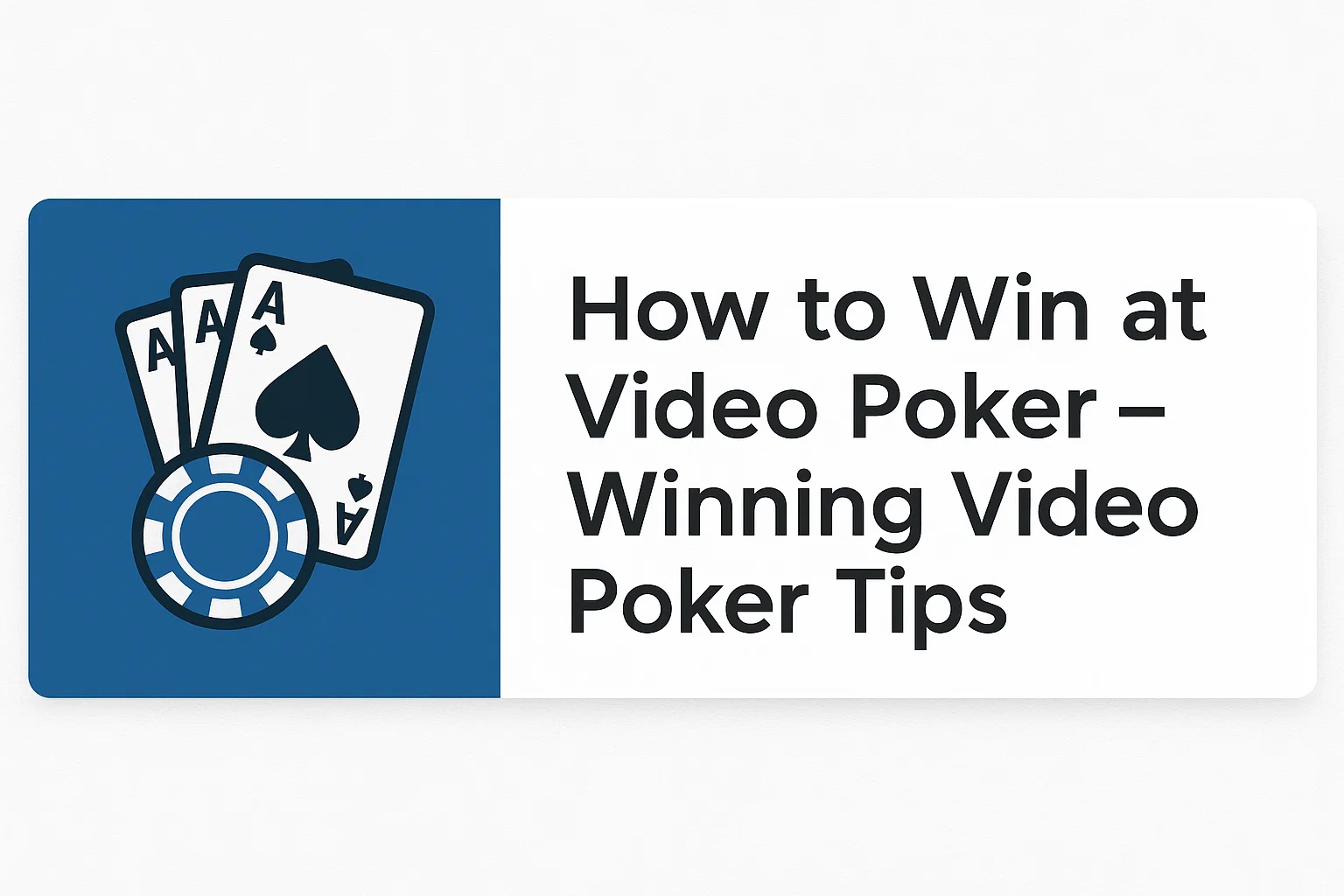 How to Win at Video Poker – Winning Video Poker Tips